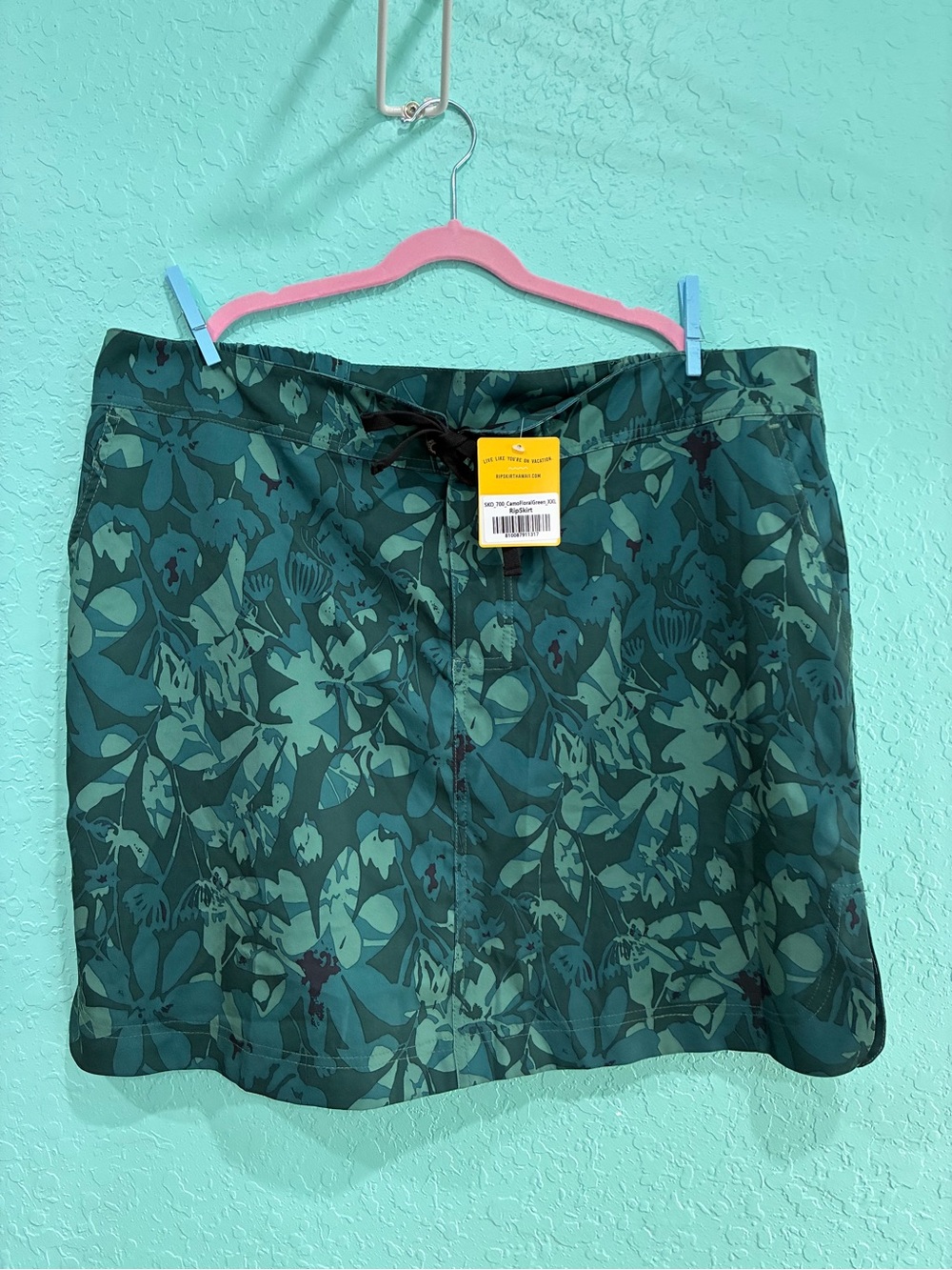 RipSkirt  Hawaii Green Floral Print Skirt camo XXL beach swim NWT pool surf